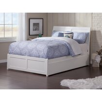 White full size bed deals with trundle